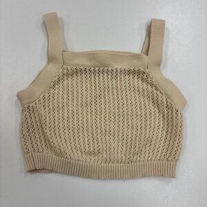 Willow and Wind Crochet Crop Top Womens M Ivory Summer Beach Boho